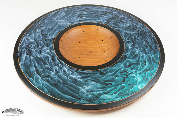 New Zealand Red Beech Bowl with Iridescent Acrylic Paint