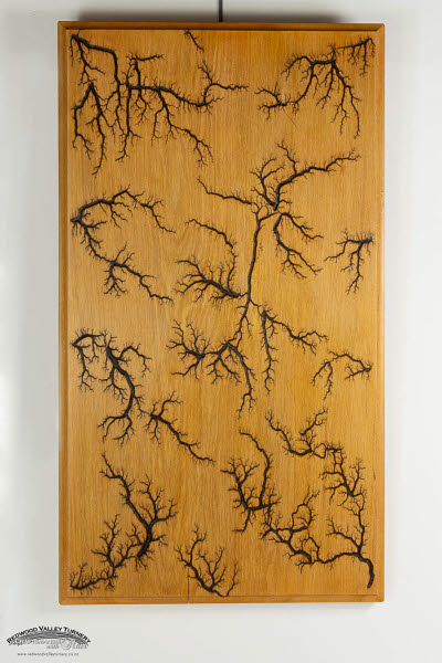 New Zealand Rimu Wall Hanging with Lichtenberg Fractal Patterns