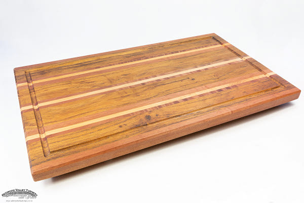 Laminated Cutting Board from Robinia, Red & Silver NZ Beech